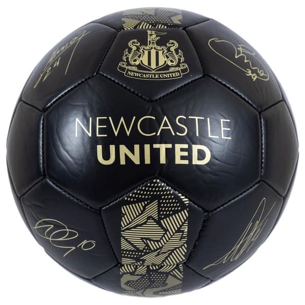 Newcastle United FC Firma Ufficiale Metallizzata Taglia 5 Calcio NUFC - Foto 2