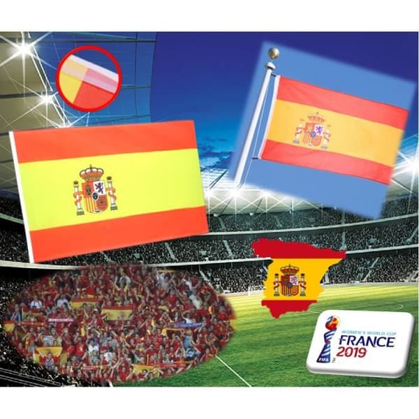 Drapeau Spanien 60 x 90 cm Flagga Spansk Supporter VM FIFA 2018 Ryssland Fotboll Phonillico®