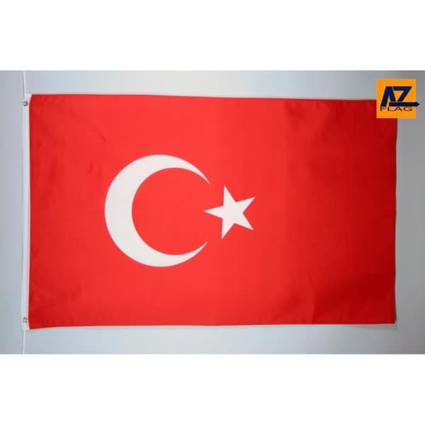 Türkiye flagga - AZ FLAGGA - 150x90cm - Lätt polyester - Metallöglor - Hållbar