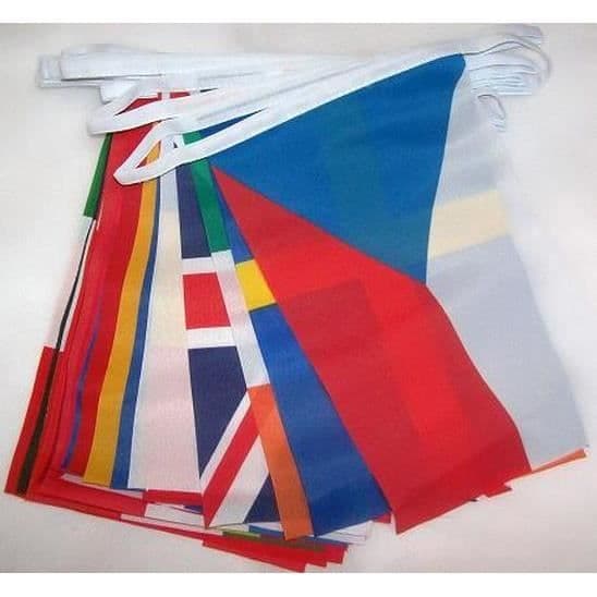 Flaggairland - AZ FLAGGA - 28 länder i Europeiska unionen - 15x10cm - Polyester - 6 meter