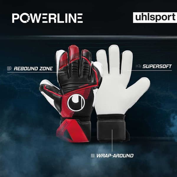 Uhlsport Målvaktshandskar Powerline Supersoft Röd,Svart 8