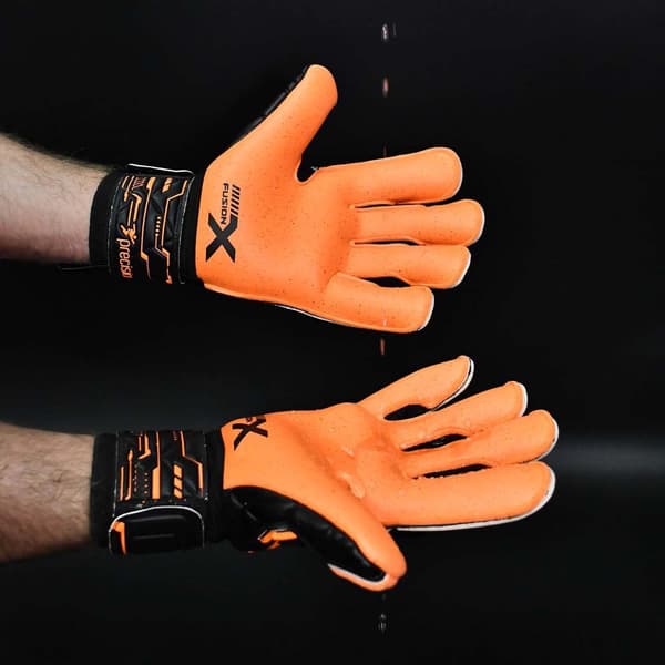 Precision Målmandshandsker Fusion X Pro Surround Quartz Orange,Sort 9.5