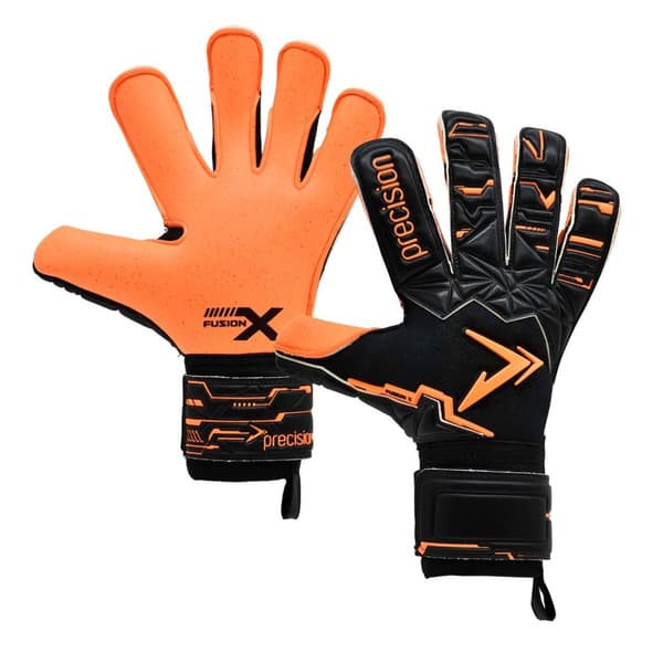 Precision Unisex Adult Fusion X Pro Surround Quartz Goalkeeper Gloves Black/Fluorescent Orange 9.5