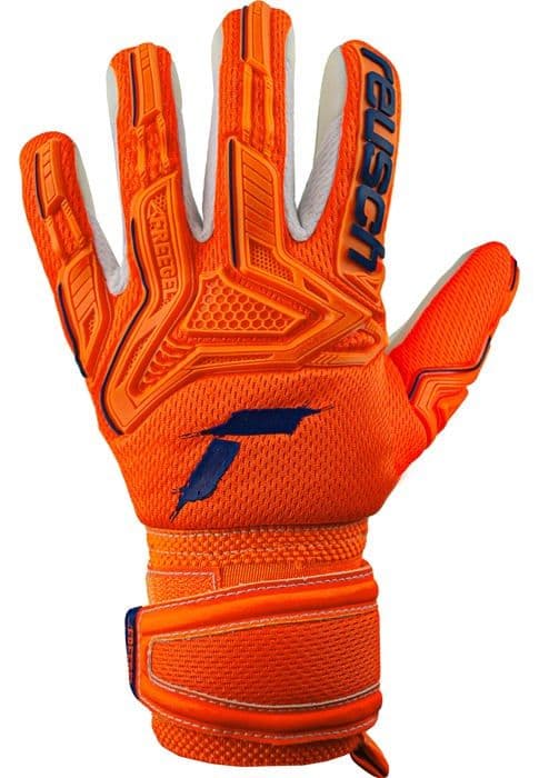 Fotbollsmålvaktshandskar Reusch Attrakt Freegel Silver Junior Shocking Målvaktshandskar Unisex Orange Stl 4