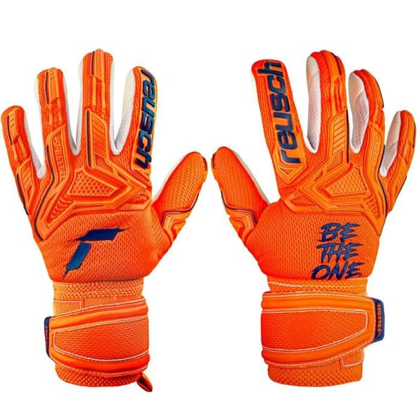 Fotbollsmålvaktshandskar Reusch Attrakt Freegel Silver Junior Shocking Målvaktshandskar Unisex Orange Stl 4