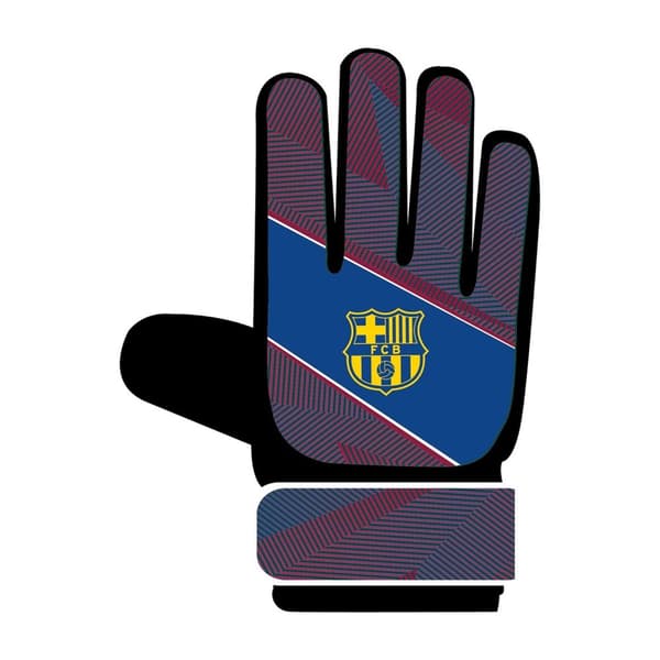 FC Barcelona Childrens/Kids Goalkeeper Gloves Blue/Purple 5