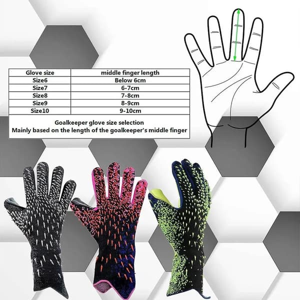 1 par Tykke Latex Palm Målmandshandsker Anti-Slip fodboldtræning - størrelse 7