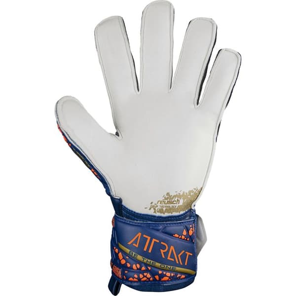 Målvaktshandskar - Reusch - Attrak Grip - Färg premium blå/guld - Andningsbar - Unisex