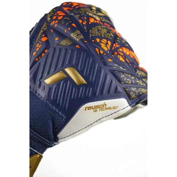 Målvaktshandskar - Reusch - Attrak Grip - Färg premium blå/guld - Andningsbar - Unisex