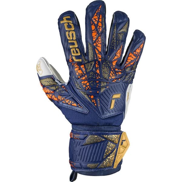Målvaktshandskar - Reusch - Attrak Grip - Färg premium blå/guld - Andningsbar - Unisex