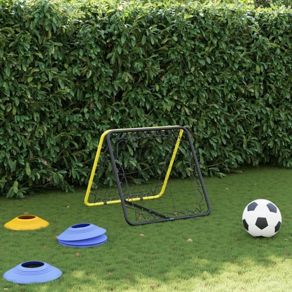 vidaXL dobbeltsidet rebounder stål justerbart gul og sort