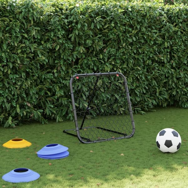 vidaXL Fotbollsnät med rebounder justerbart svart 84x73x60-80 cm stål -  Tillbehör till fotbollsmål
