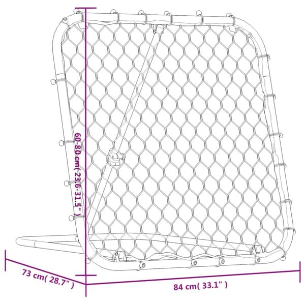 vidaXL Fotbollsnät med rebounder justerbart svart 84x73x60-80 cm stål -  Tillbehör till fotbollsmål