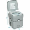 Miniatyrbillede 4 af 8: Transportabelt toilet, 16,5x14x17 tommer, grå