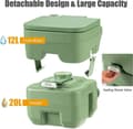 Miniatyrbillede 6 af 8: Transportabel campingtoilet, 42x36x43 cm, grå