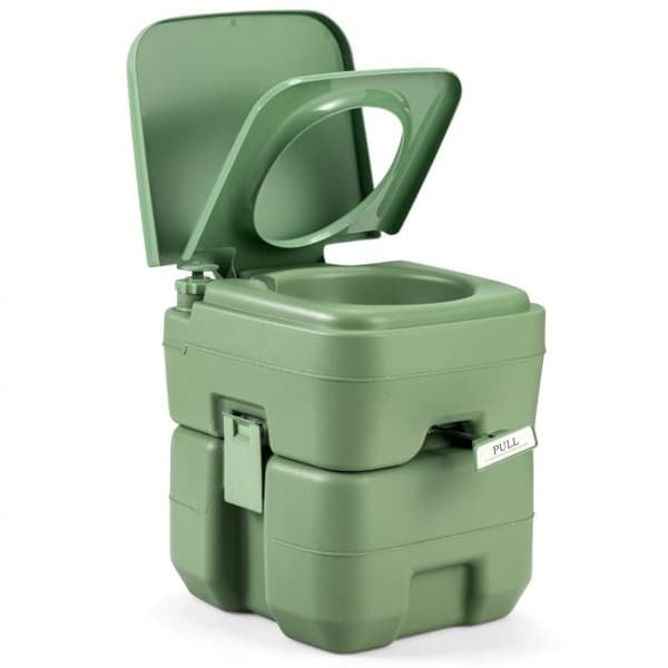 Transportabel campingtoilet, 42x36x43 cm, grå