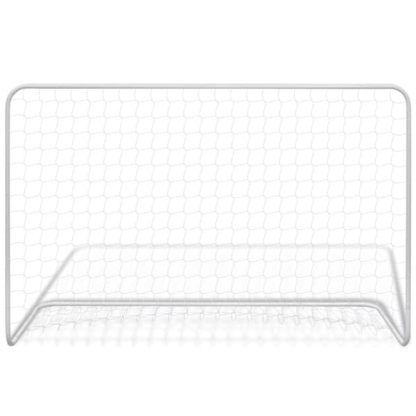 vidaXL fodboldmål 2 stk. med net 182x61x122 cm stål hvid