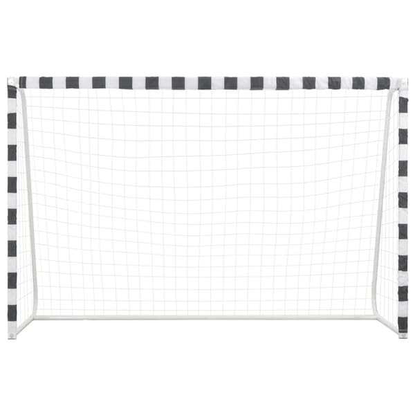 vidaXL Fotbollsmål 300x200x90 cm metall svart och vit