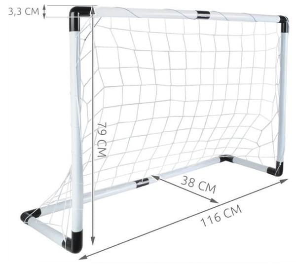 Fodboldmål med bold 116 x 79 x 38 cm