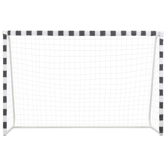 Fotbollsmål 300X200X90 Cm Metall Svart Och Vit