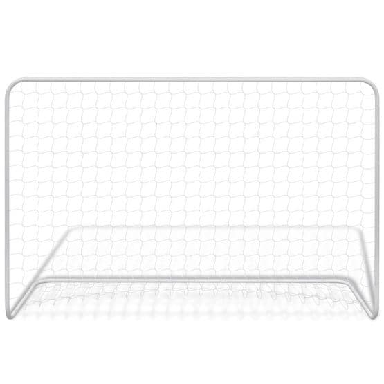 Fotbollsmål Med Nät 182X61X122 Cm Stål Vit