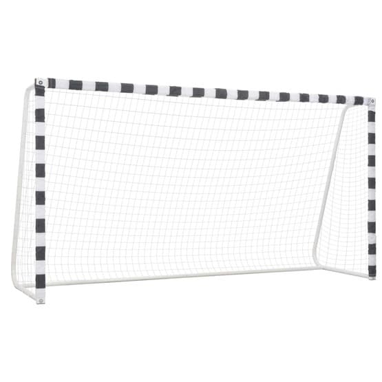 Fotbollsmål 300X160X90 Cm Metall Svart Och Vit