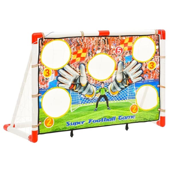vidaXL fodboldmål med målvæg til børn 120x51x77,5 cm