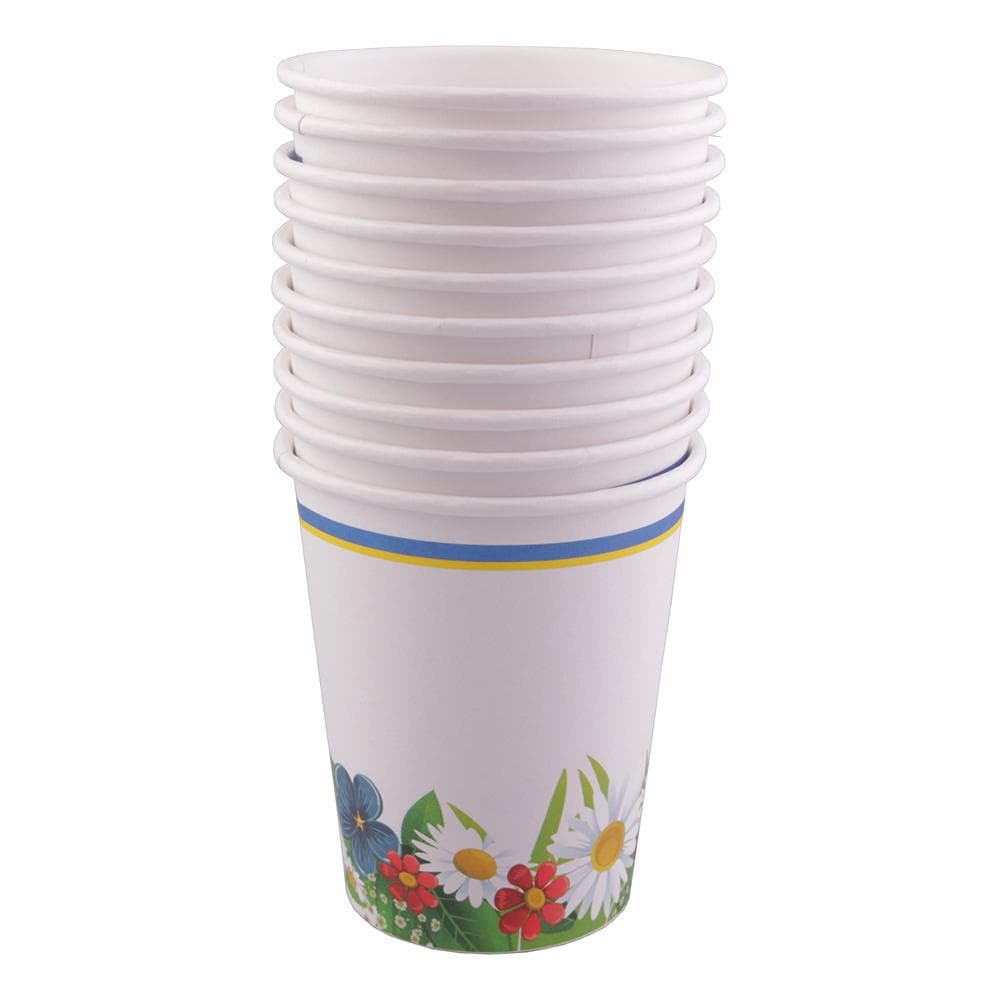 10-Pack - Pappersmuggar - Blommor