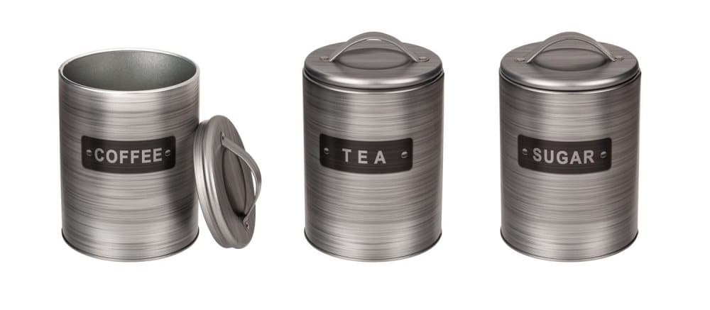 Rund Metallburk - Välj mellan Kaffe, te & socker