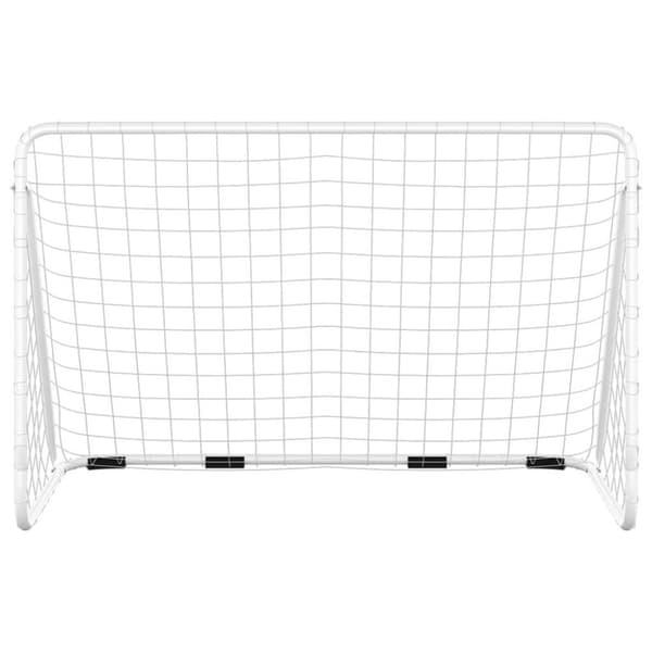 vidaXL fodboldmål med net 180x90x120 cm stål hvid