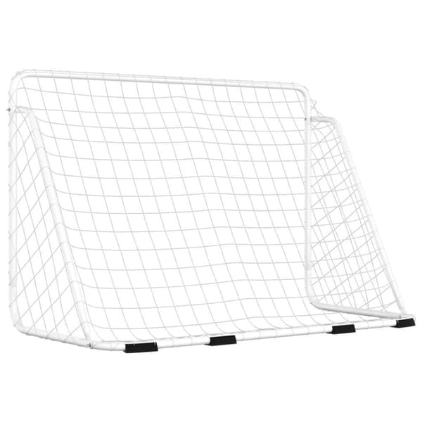 vidaXL fodboldmål med net 180x90x120 cm stål hvid