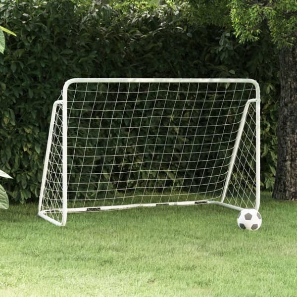 vidaXL fodboldmål med net 180x90x120 cm stål hvid