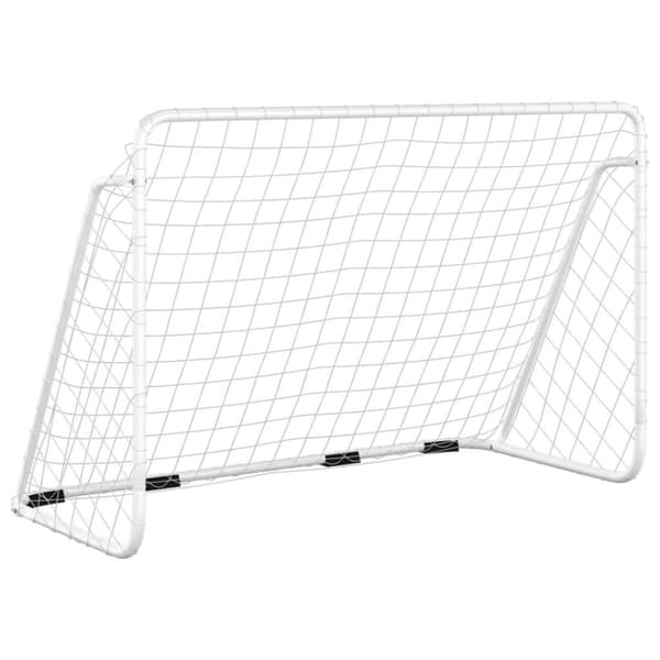 vidaXL fodboldmål med net 180x90x120 cm stål hvid