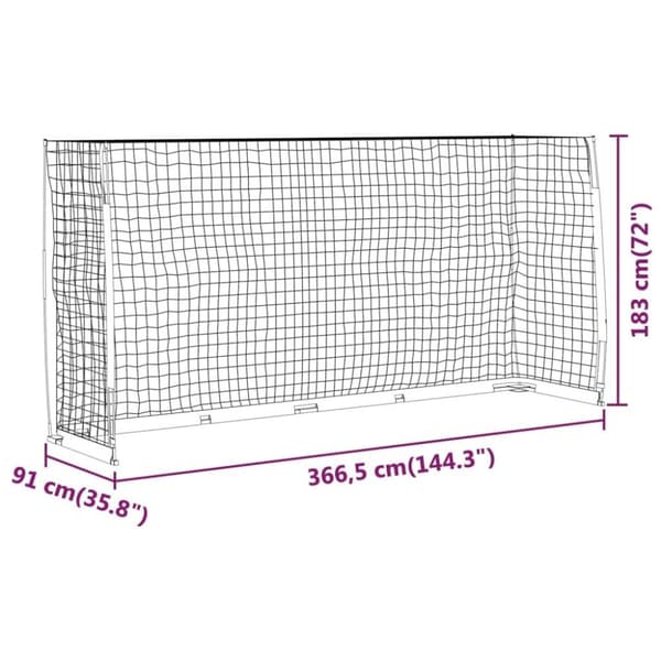 vidaXL fodboldmål 366,5x91x183 cm stål