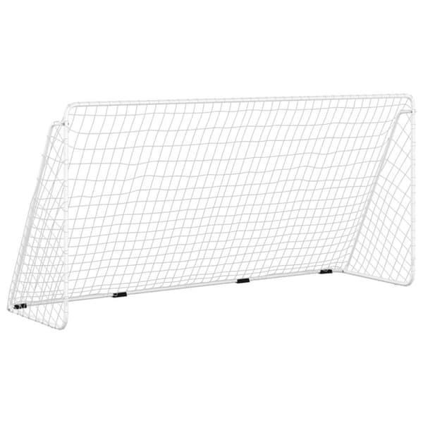 vidaXL Jalkapallomaali verkolla valkoinen 366x122x182 cm teräs
