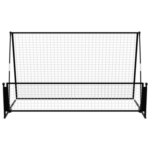 vidaXL 2-i-1 Fotballmål og stoppnett 202x104x120 cm stål