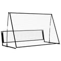 Miniatyrbilde 5 av 8: vidaXL 2-i-1 Fotballmål og stoppnett 202x104x120 cm stål