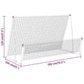 Miniatyrbilde 6 av 8: vidaXL 2-i-1 Fotballmål og stoppnett 202x104x120 cm stål