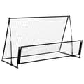 Miniatyrbilde 1 av 8: vidaXL 2-i-1 Fotballmål og stoppnett 202x104x120 cm stål