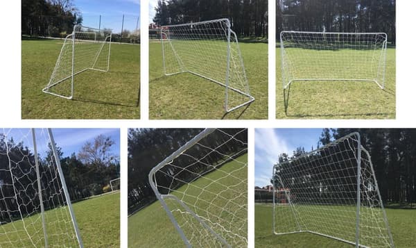 Fodboldmål - fodboldmål - 240x150x90 cm - med ankre - metal
