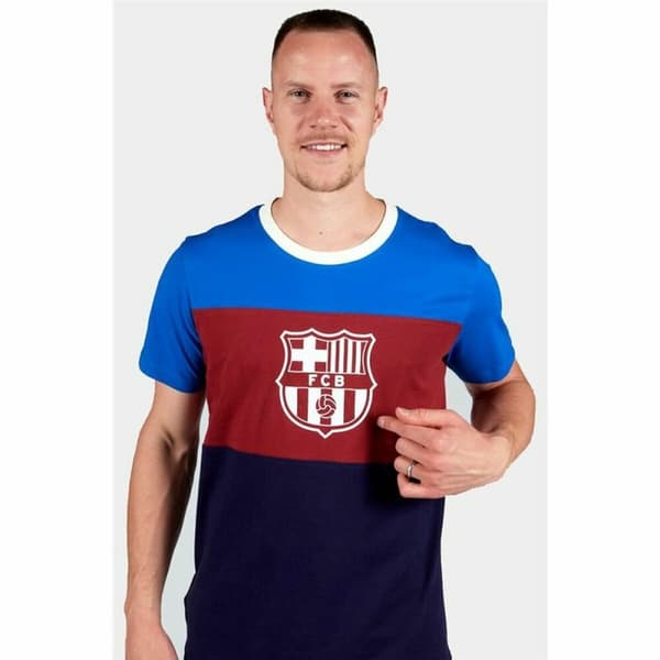 Kortærmet fodboldtrøje til mænd F.C. Barcelona Blå - XL