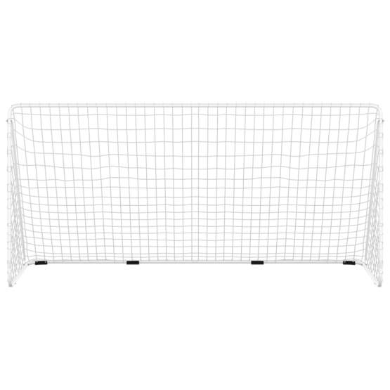 Fotbollsmål Med Nät Vit 366X122X182 Cm Stål
