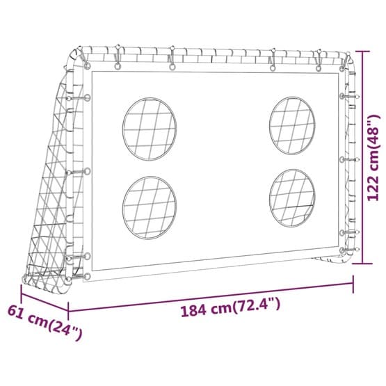 Fotbollsmål För Träning Stål 184X61X122 Cm
