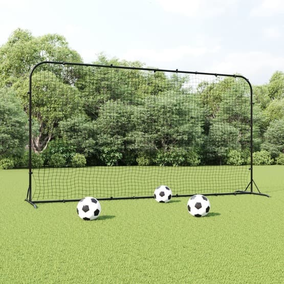 Fotbollsnät Med Rebounder Svart 366X90X183 Cm Hdpe