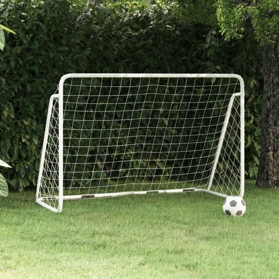 Fotbollsmål Med Nät Vit 180X90X120 Cm Stål