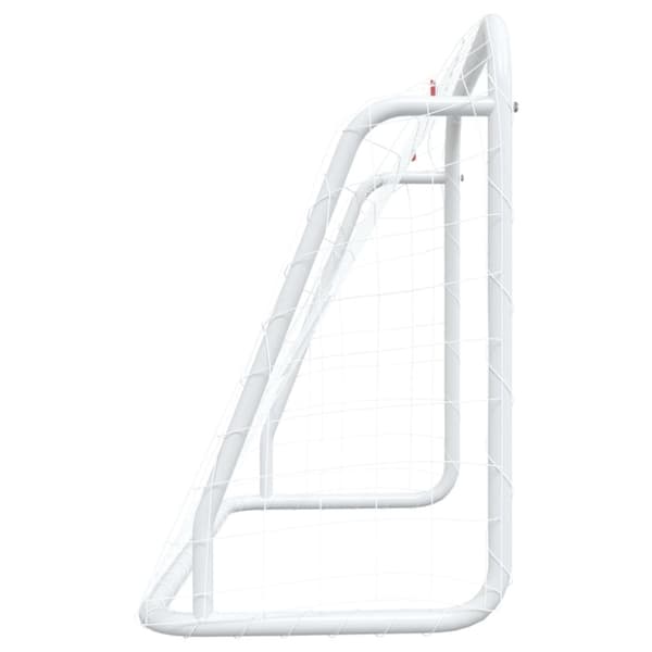 vidaXL fodboldmål med net 125x96x60 cm stål og polyester hvid