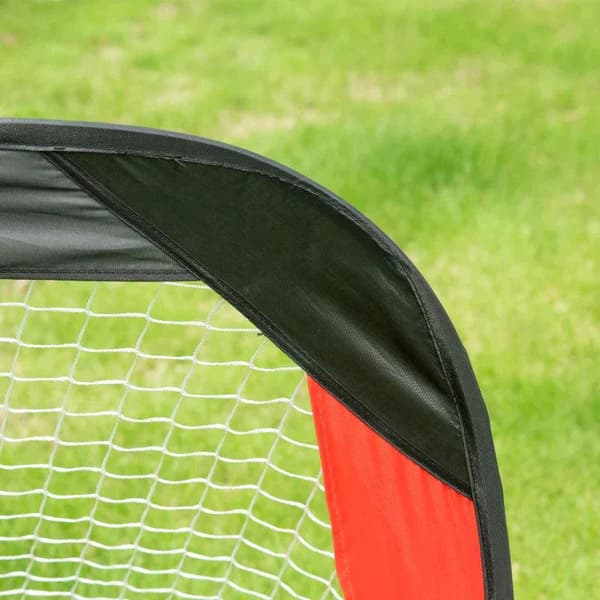 Rootz 2 fodboldmål med net - Fodboldmål - Foldemålsæt af 2 med bæretaske - Stål - Sort + Rød + Guld - 120 x 80 x 80 cm