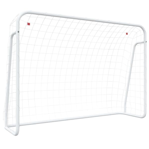 vidaXL fodboldmål med net 214x75x152 cm stål og polyester hvid