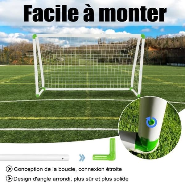 Fotbollsmål - LZQ - 180x120x80cm - Väderbeständigt - PVC - Blandat