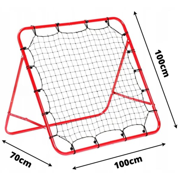 Rebounder fotboll - 100x100x70cm - stål - röd, svart